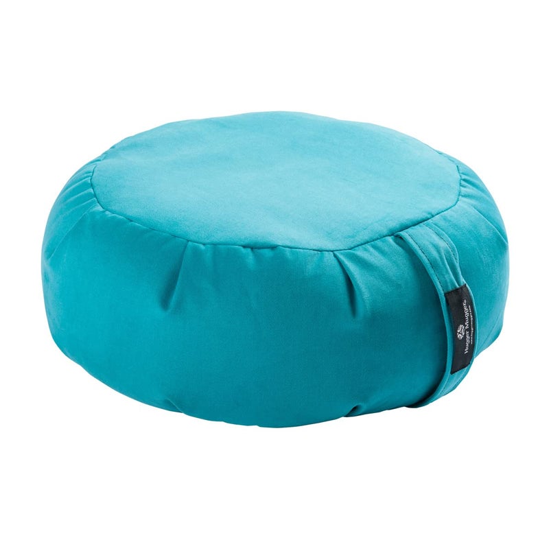 Hugger Mugger Zafu Meditation Cushion - Rain - Support in Cross-Legged Sitting, Buckwheat Filled, Durable Fabric, Convenient Handle, Handmade in USA - Image 1